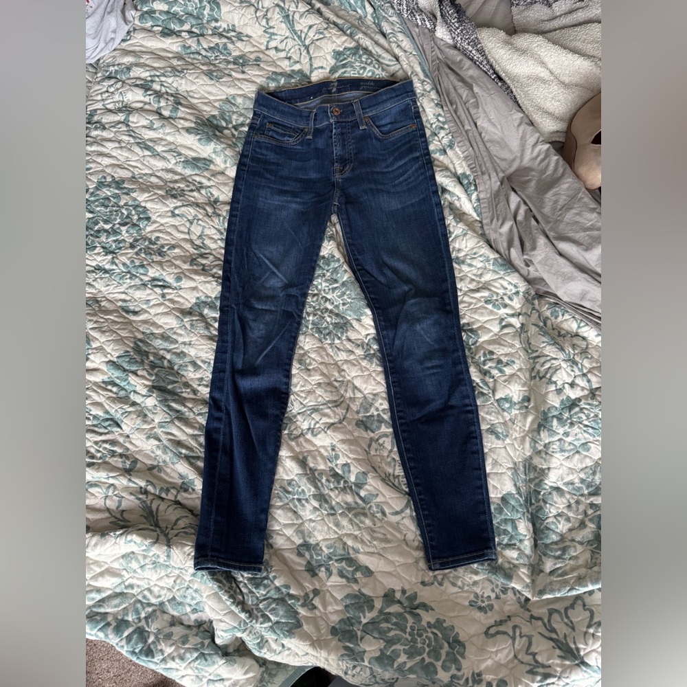 7 For All Mankind Ankle skinny jeans, medium wash, size 24
